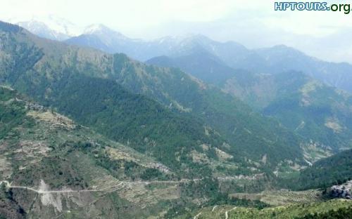 View of Barot village in Barot valley, Mandi, Himachal Pradesh
